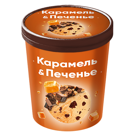 Ведро "Dessert club" Печенье&карамель, пломб. крем-брюле с шок.печеньем и кар.Тоффи, 250г. Айс-Групп