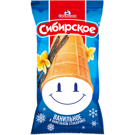 Вафельный стакан "Сибирское" Ваниль, ЗМЖ 70г. Сибхолод